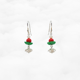 Cinnabar Lotus Charm Earrings